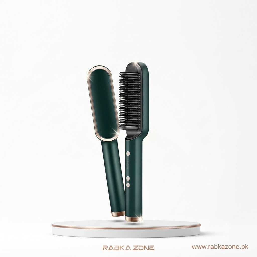 Hair Straightener Brush Curling Comb 2 In 1 Hair Hot Comb Anti-Scald Hair Straightener Brush