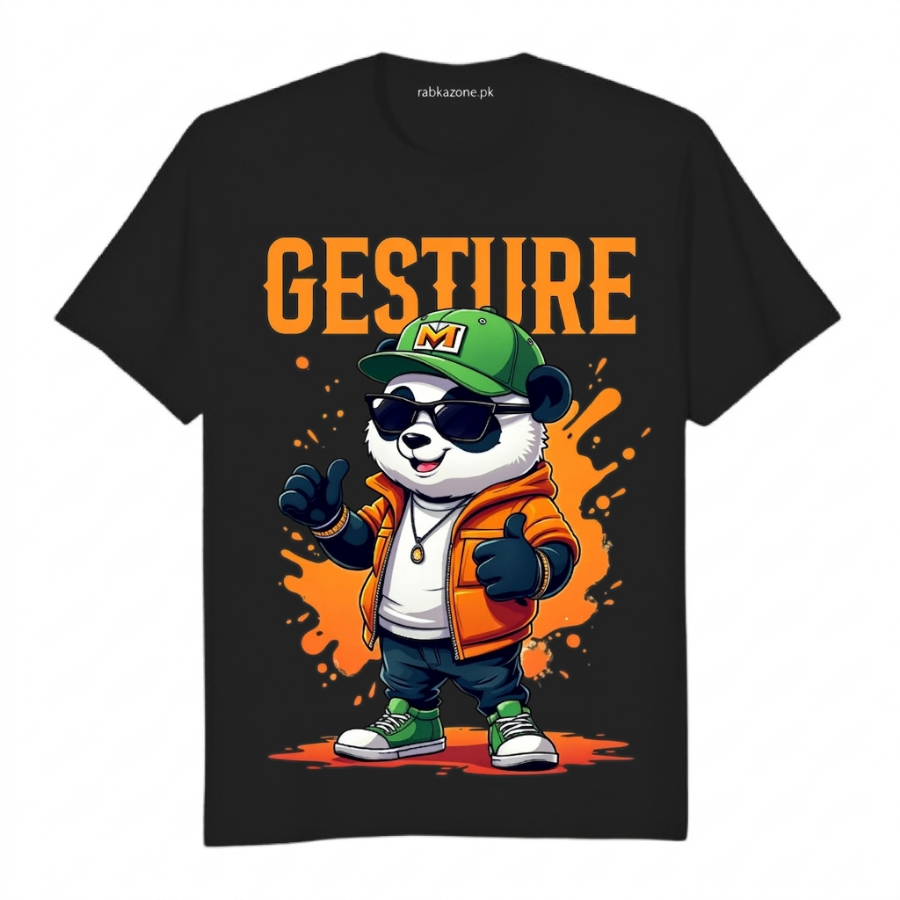 Creative Gesture Print Designer T-Shirt