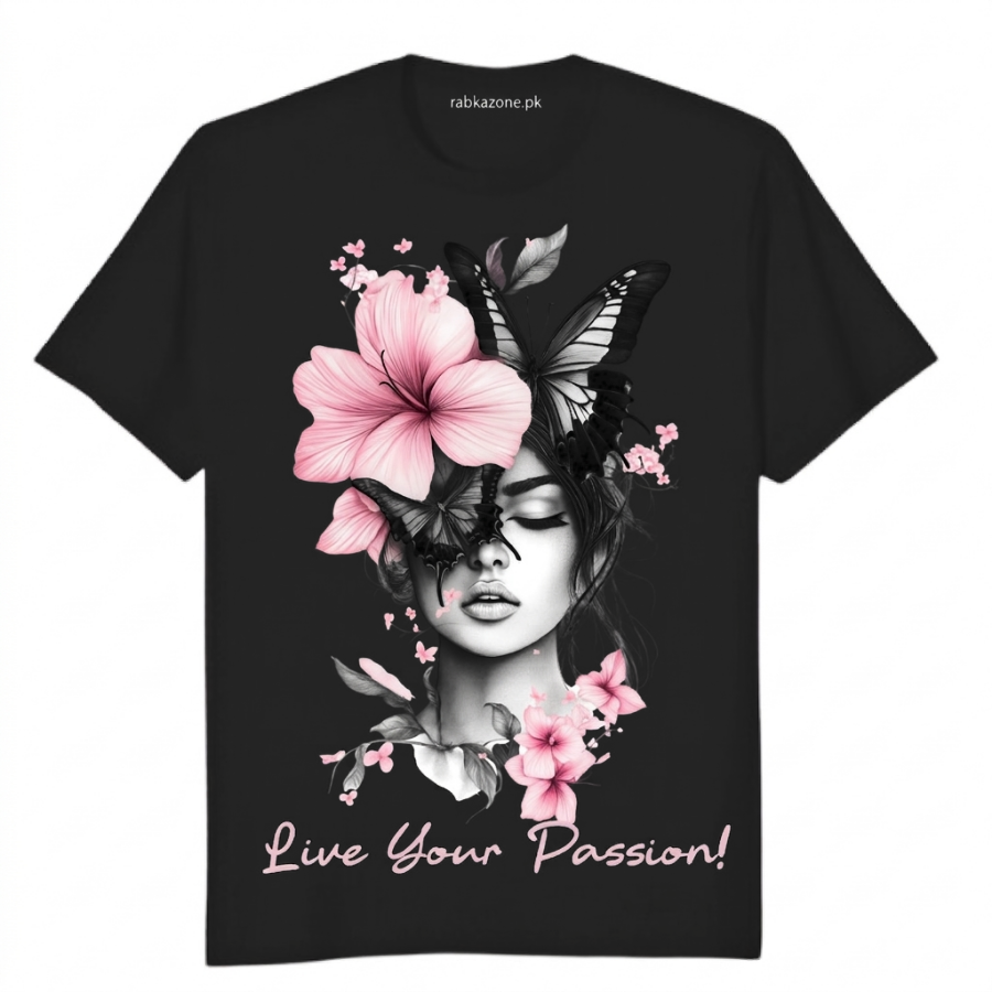 Live Your Passion Typography T-Shirt