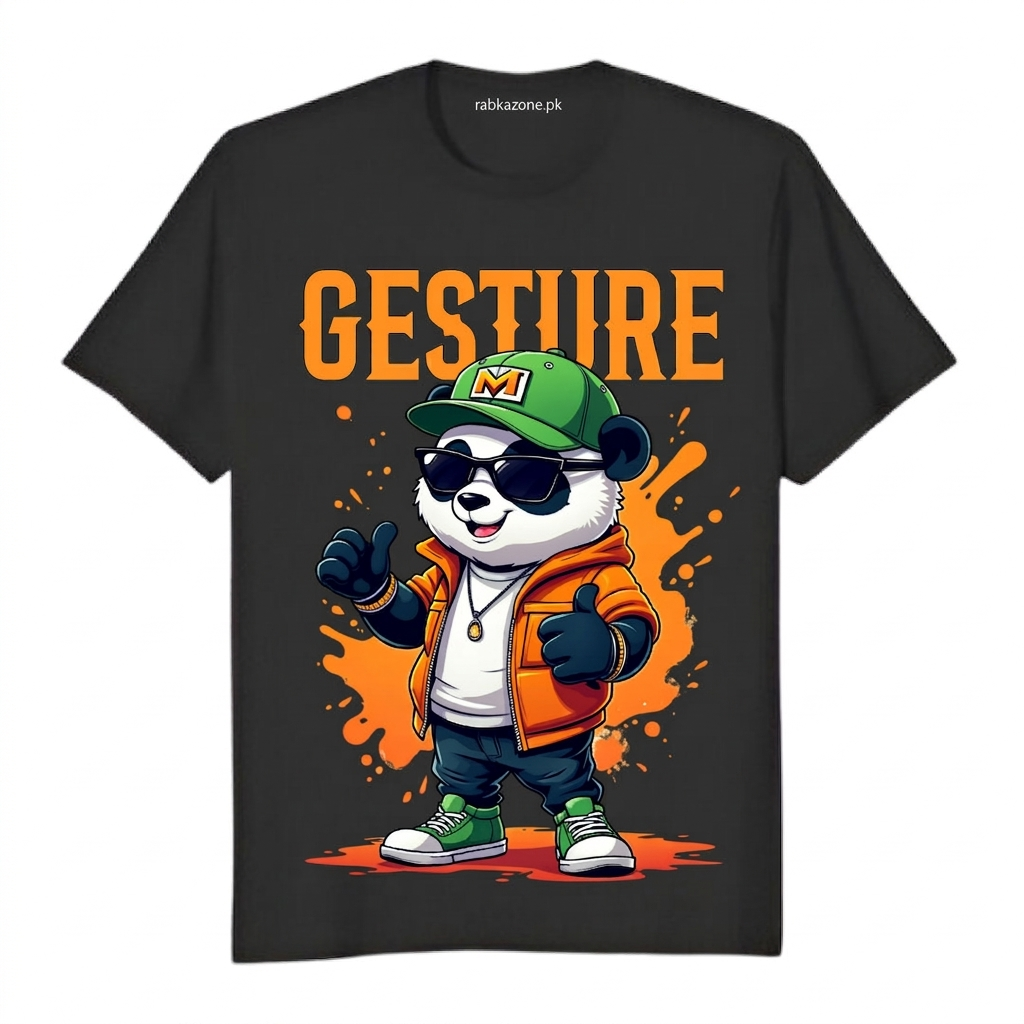 Creative Gesture Print Designer T-Shirt